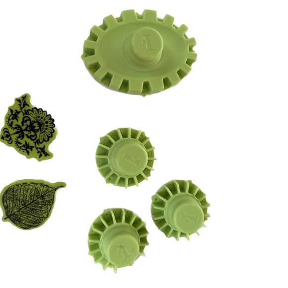 Inkadinkado Stamping Gear Set New and Used 40 Stamps 3 Circle Wheels 3 Blocks - Picture 6 of 13